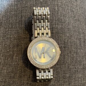 Michael Kors Silver Bracelet Watch with Crystal Details